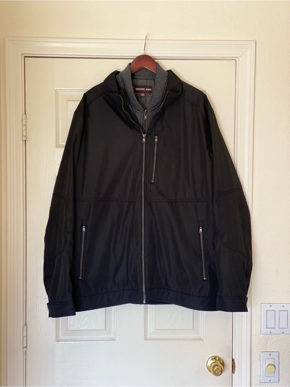 Michael Kors Mens 3-in-1 System Jacket Detachable Puffer Vest Black 2XT Big Tall